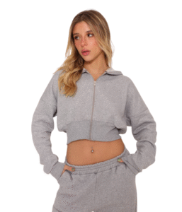 Cropped Moletom Cinza